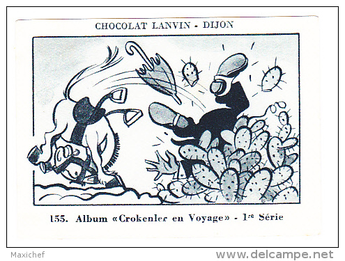 Image Chocolat Lanvin 5.4 X 7.4 - 1er Série, N°155 - Calvi (Corse), Le Rempart - Verso "Crokenler En Voyage" - Collections