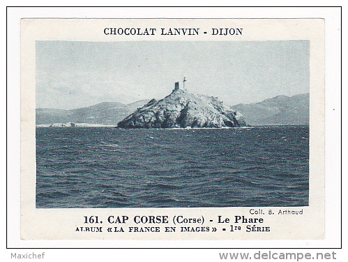 Image Chocolat Lanvin 5.4 X 7.4 - 1er Série, N°161 - Cap Corse (Corse), Le Phare - Verso "Crokenler En Voyage" - Collezioni