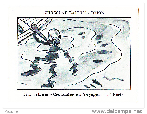 Image Chocolat Lanvin 5.4 X 7.4 - 1er Série, N°174 - Cervione (Corse) - Verso "Crokenler En Voyage" - Collections
