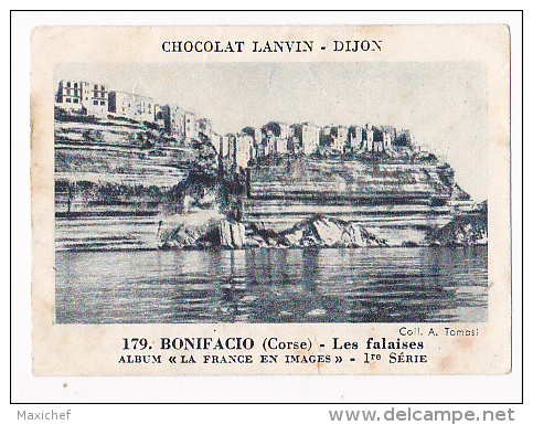 Image Chocolat Lanvin 5.4 X 7.4 - 1er Série, N°179 - Bonifacio (Corse), Les Falaises - Verso "Crokenler En Voyage" - Collezioni