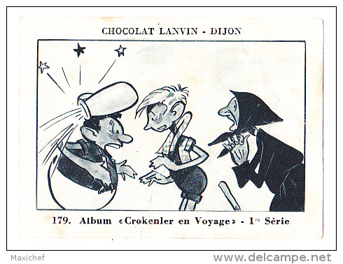 Image Chocolat Lanvin 5.4 X 7.4 - 1er Série, N°179 - Bonifacio (Corse), Les Falaises - Verso "Crokenler En Voyage" - Collezioni