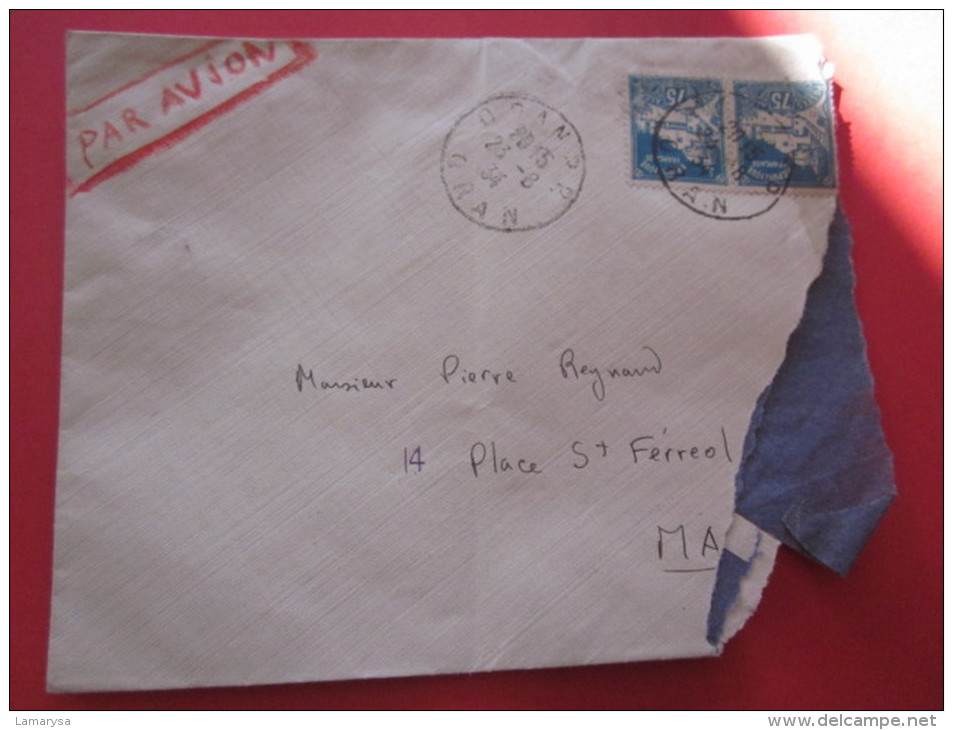 1934 LETTRE CAD MANUEL ORAN RP EX COLONIE FRANCAISE>ALGERIE AFF COMPOSE PAR AVION état !> PR MARSEILLE - Briefe U. Dokumente