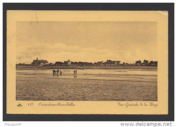 DF / 14 CALVADOS / OUISTREHAM-RIVA-BELLA / VUE GENERALE DE LA PLAGE ET RAMASSEURS DE COQUILLAGES / CIRCULÉE EN 1934 - Ouistreham