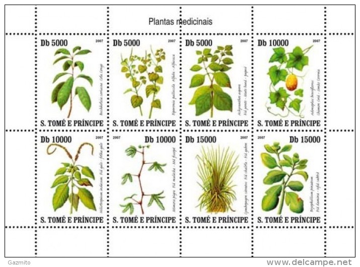 S. Tomè 2007, Medical Plants Of S. Tomè, 8val In BF - Geneeskrachtige Planten