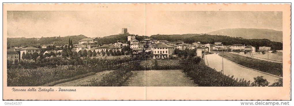 CARTOLINA PANORAMICA Di Nervesa Della Battaglia (TV) Degli Anni '40/'50 Veneto - Treviso