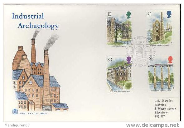 GB 1989 INDUSTRIAL ARCH FDC SG 1440-43 MI 1206-09 SC 1280-83 IV 1384-1387 - Covers & Documents