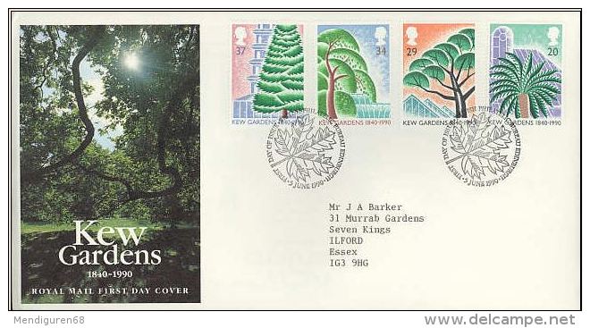 GB 1990 KEW GARDENS FDC SG 1502-05 MI 1270-73 SC 1322-25 IV 1464-67 - Covers & Documents