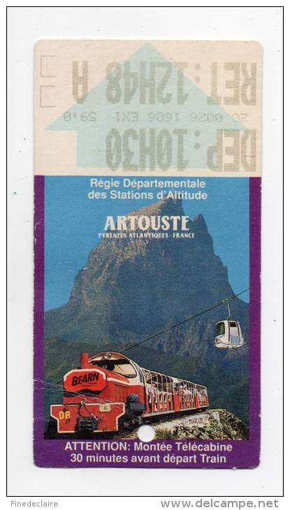 Ticket Régie Départementale Des Stations D'altitude - Artouste - Biglietti D'ingresso