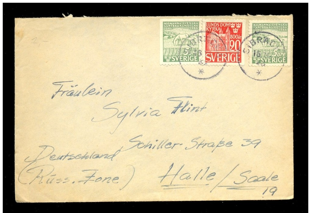 SWEDEN COVER CA 1946 TO GERMANY RUSSIAN ZONE - Brieven En Documenten