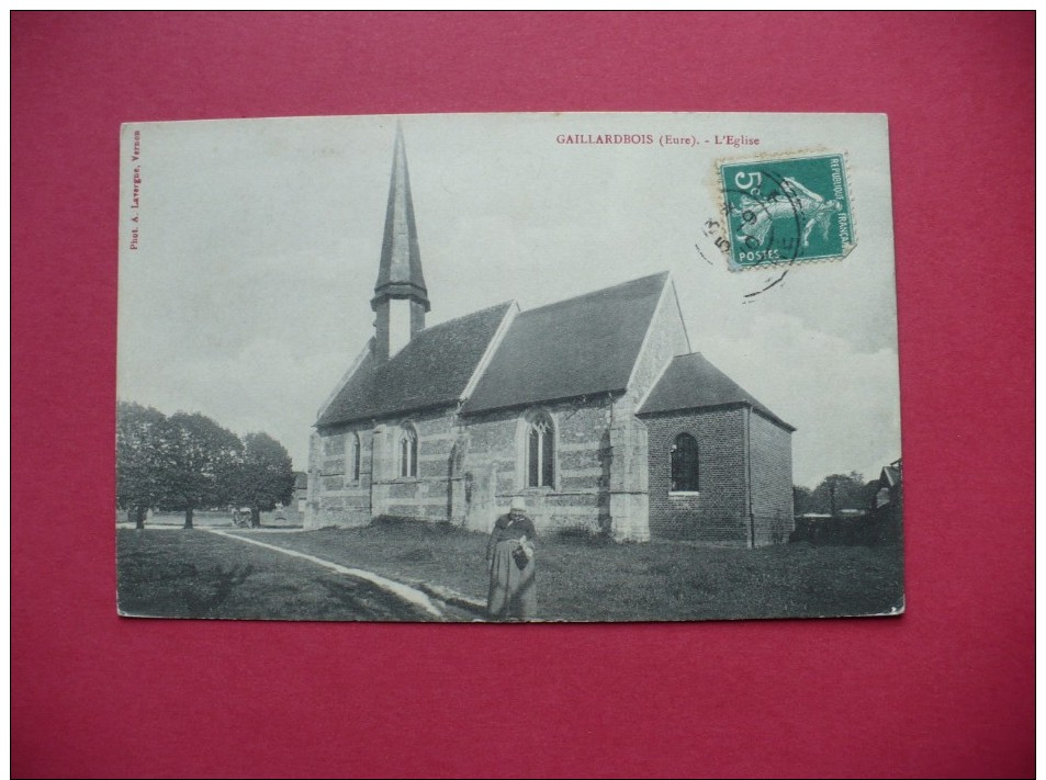 Cpa.r - Gaillardbois (27) - L'église - éditions Lavergne - Autres & Non Classés