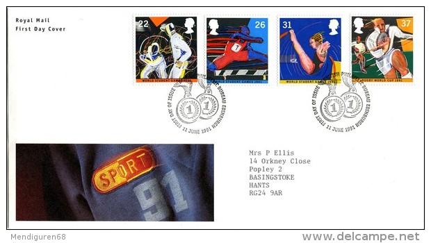 GB 1991 SPORT FDC SG 1564-67 MI 1341-44 SC 1378-81 IV 1547-1550 - Covers & Documents