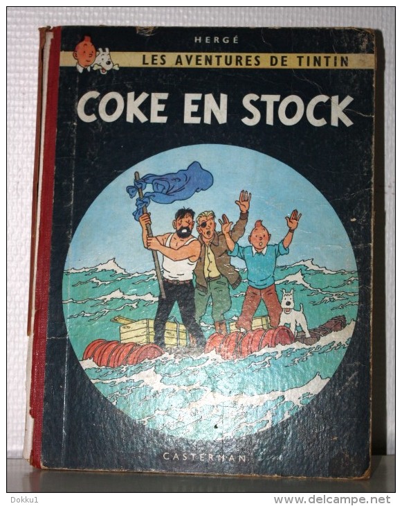 Tintin - Coke En Stock - Par Hergé - Edition Casterman De 1958 - Quatrième Plat B24, Imp. Danel N° 1937 - Tintin