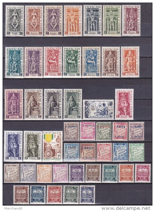 Colonies Francaises Inde Lot De 121 Timbres Neufs* Et Neufs** Voir Mes 3 Planches - Unused Stamps