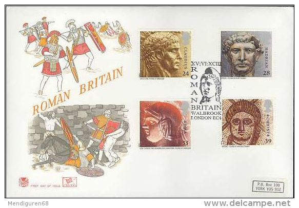 GB 1993 ROMAN BRITAIN FDC SG 1771-74 MI 1455-58 SC 1502-05 IV 1679-1682 - Covers & Documents