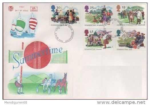 GB 1994 SUMERTIME FDC SG 1834-38 MI 1529-33 SC 1575-76 IV 1774-1778 - Covers & Documents