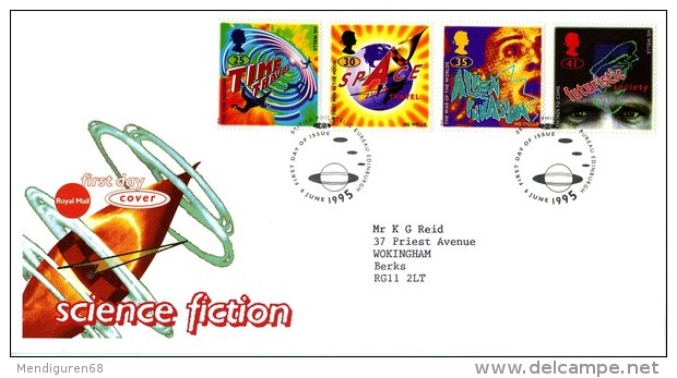 GB 1995 SCIENCE FICTION FDC SG 1878-81 MI 1576-79 SC 1616-19 IV 1822-1825 - Brieven En Documenten