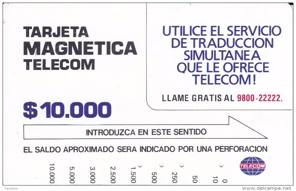 TARJETA DE COLOMBIA DE TELECOM DE $10000 UTILICE EL SERVICIO DE TRADUCCION - Colombie