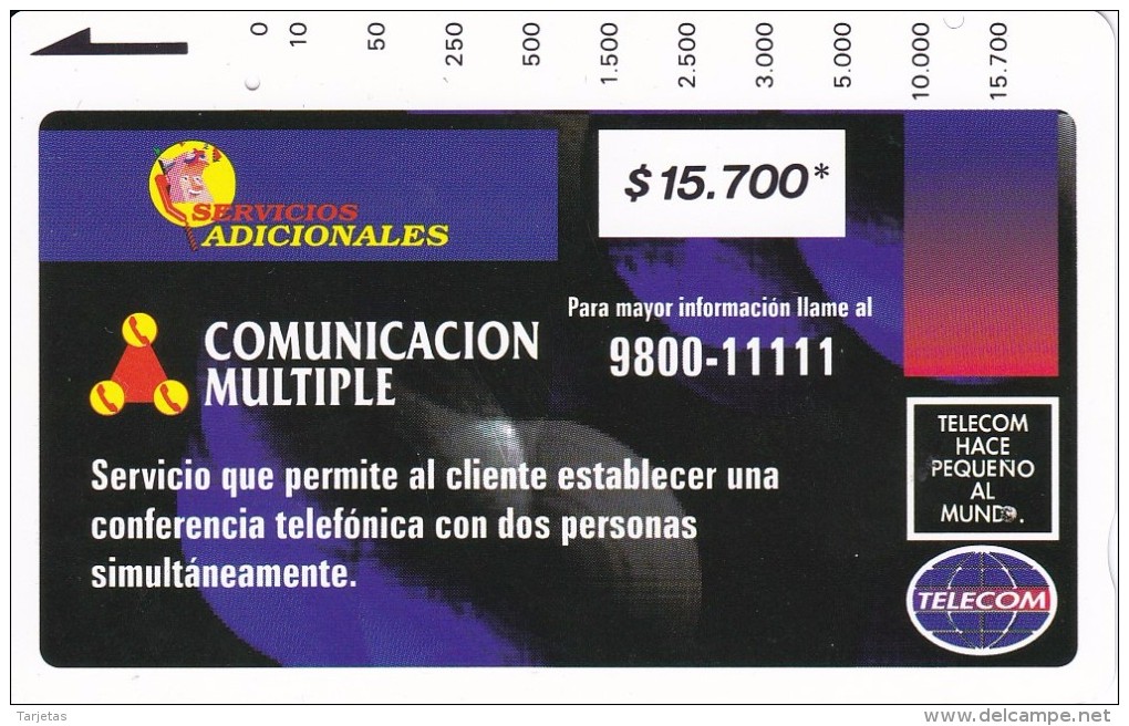 TARJETA DE COLOMBIA DE TELECOM DE $15700 COMUNICACION MULTIPLE (RARA) - Colombia