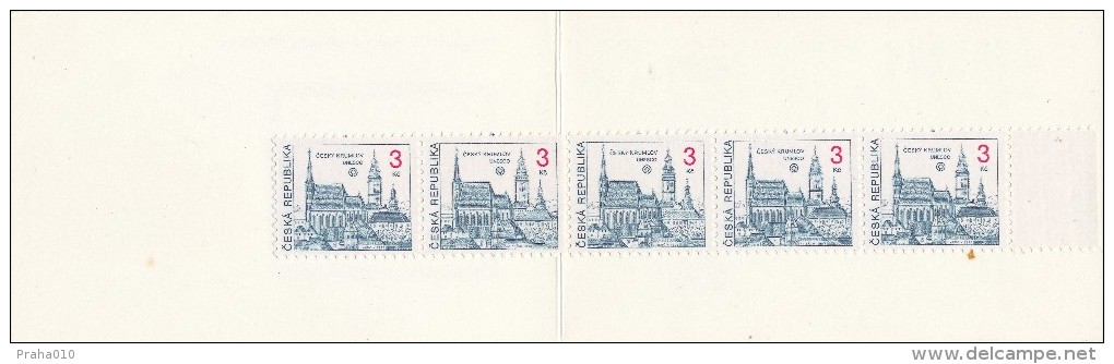 Czech Rep. / Stamps Booklet (1993) 0014 ZS 2 City Cesky Krumlov (church; Castle; UNESCO; Filatelie TROJAN) (J3688) - Unused Stamps