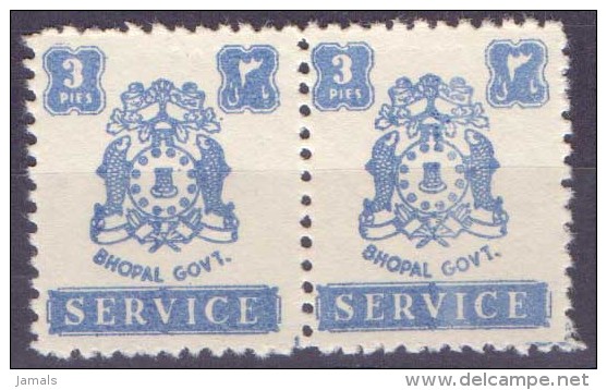 India, Princely State Bhopal, Service  MNH Inde Indien - Bhopal