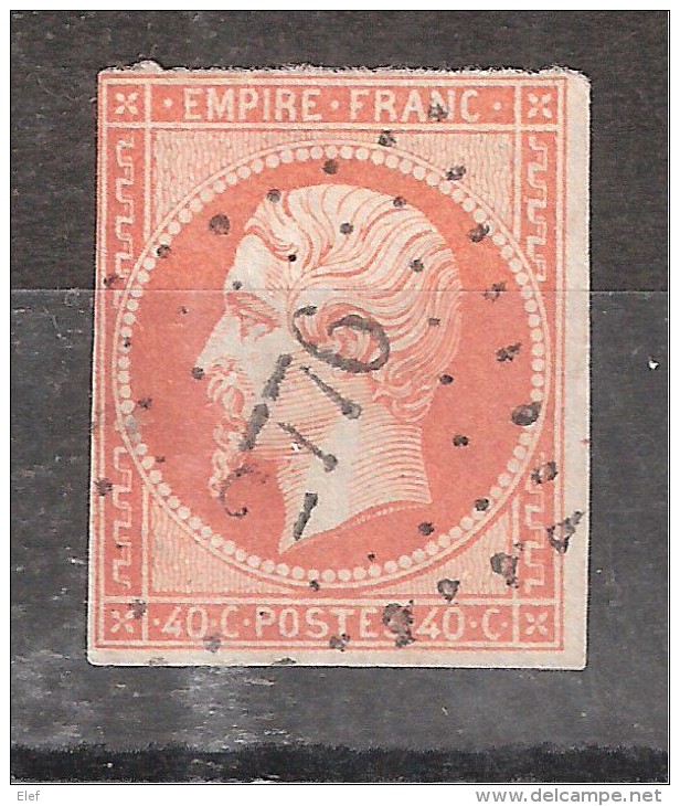 Empire N° 16 A 40 C ORANGE VIF Obl Pc 2776 De SAINTES , Charente Maritime, Belle Frappe !!!!!!! - 1853-1860 Napoléon III