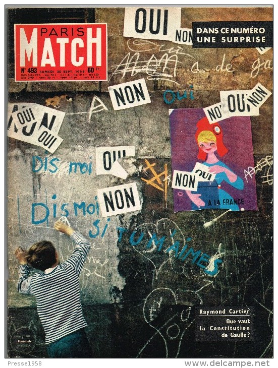 PARIS-MATCH N°493 - 20 Septembre 1958 - Informations Générales