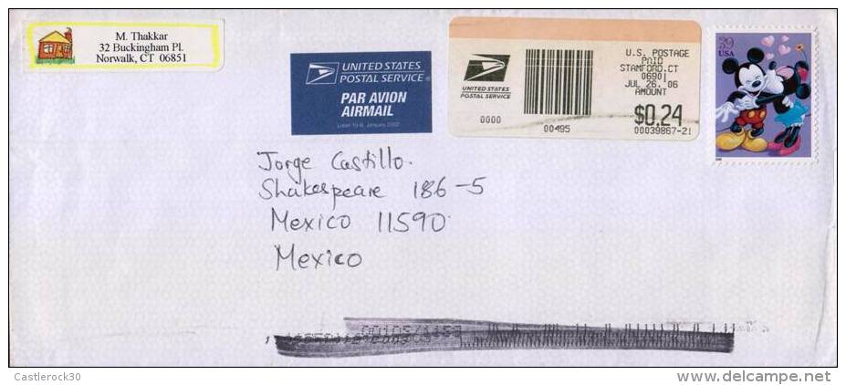 E) 1990 UNITED STATES, DISNEY, MICKEY MOUSE, CIRCULATED COVER FROM USA TO MEXICO - Sonstige & Ohne Zuordnung