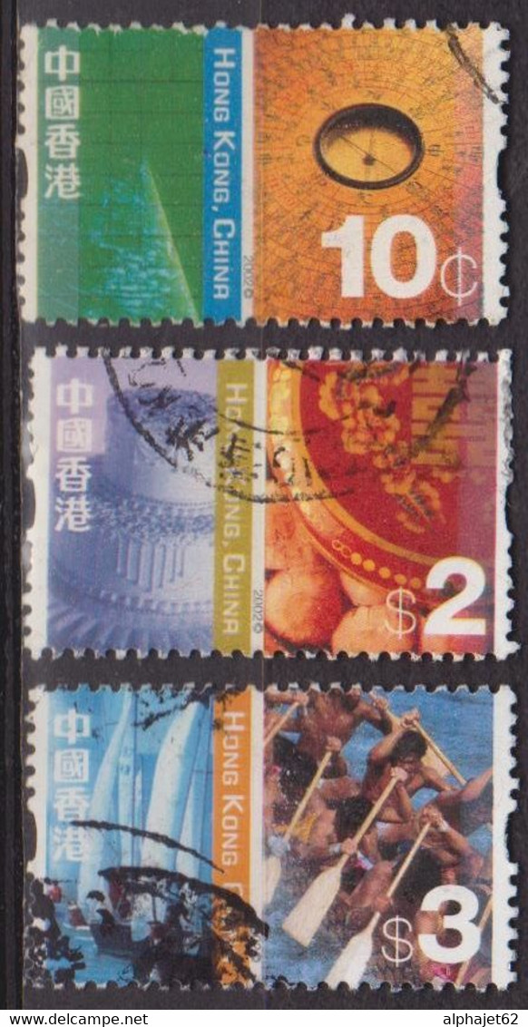 Radar, Boussole - Gateaux De Mariage - HONG KONG - Voilier, Bateau Dragon - N°1027-1034-1037 - 2002 - Used Stamps