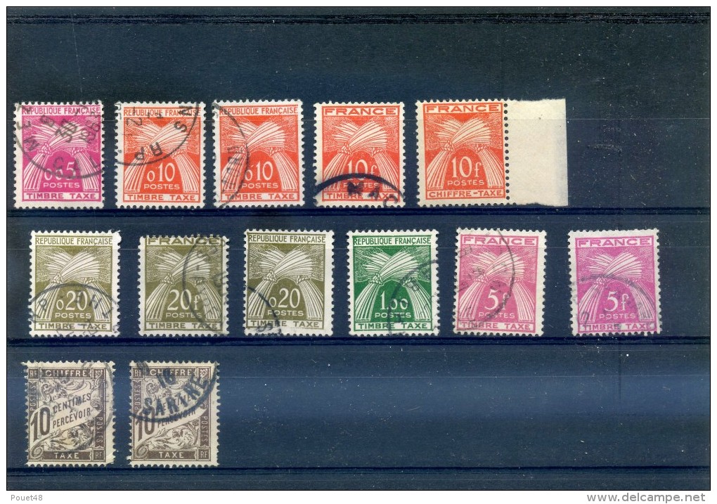 Lot De 13 Timbres Taxes - Altri & Non Classificati