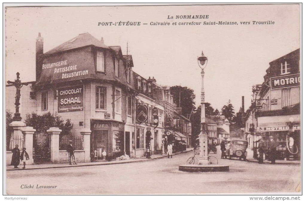 Calvados :  PONT  L  EVEQUE  : Vue    Carrefour  Saint  Melaine  Vers  Trouville  (  Chocolat-boulanger) - Other & Unclassified