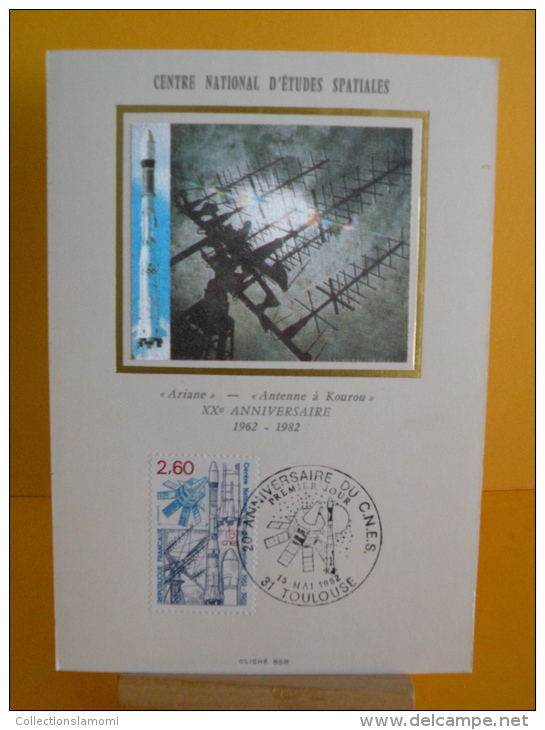 Carte Maxi FDC- Centre National D'étude Spatiales - 31 Toulouse - 15.5.1982 - 1er Jour,Coté 3,70 € - 1980-1989