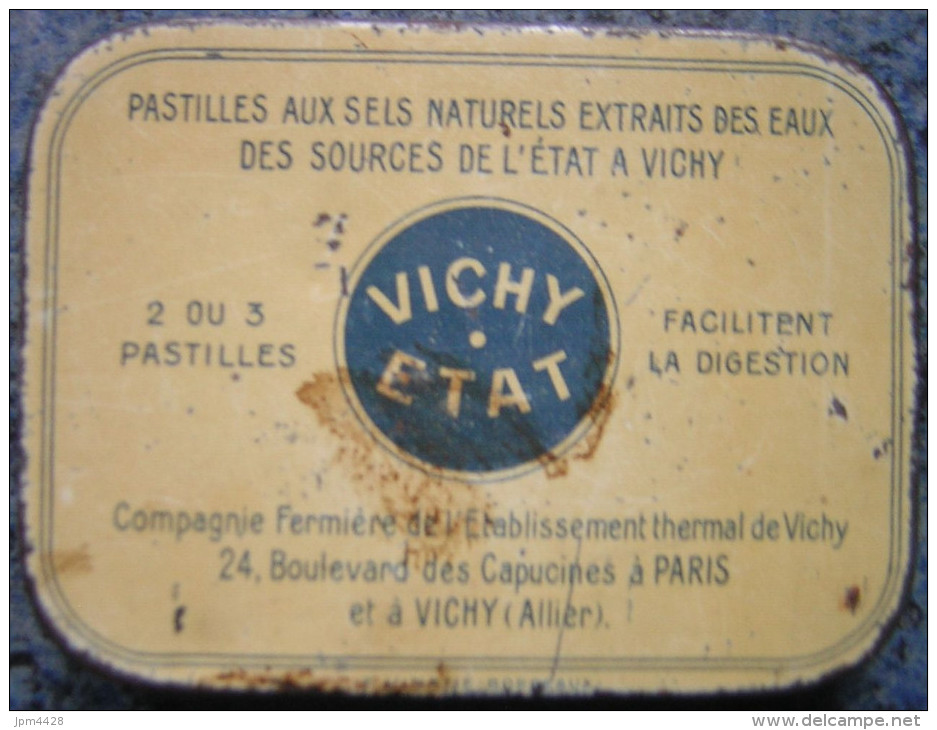 Boite En Métal 9x6.5x1.5 Cm - Emballage Pastilles Vichy  Aux Sels Naturels - Scatole