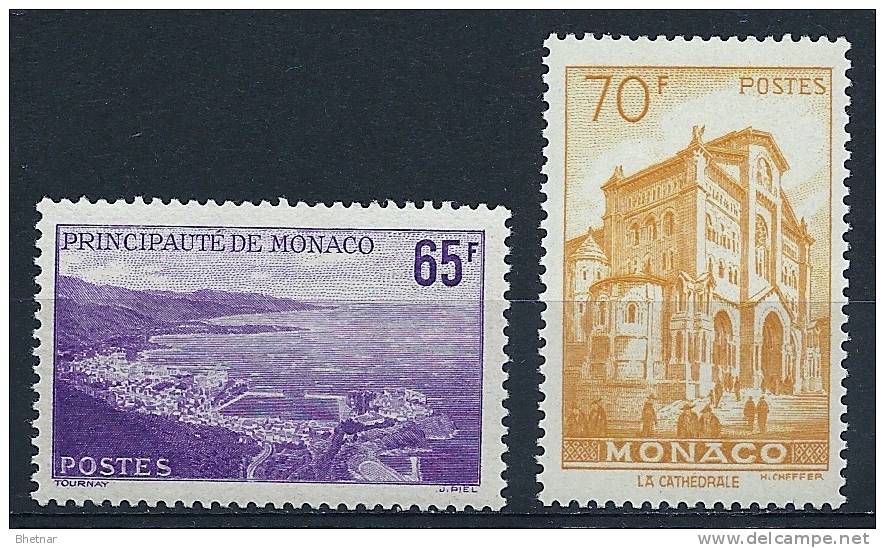 Monaco YT 487 Et 488 " Vues De La Principauté , Série 2 Valeurs " 1957 Neuf ** - Unused Stamps