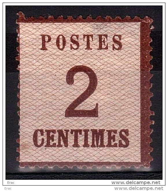 1870 - ALSACE LORRAINE - N° 2 (burelage Droit) - Neuf * - Cote 225 - Unused Stamps
