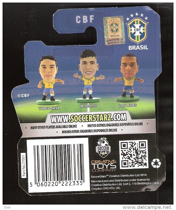 Other & unclassified - Figurine FOOTBALL Soccerstarz Joueur DAVID LUIZ  BRASIL,Selecao CBF Confederacao Brasileira de Futebol, sous blister, TTB