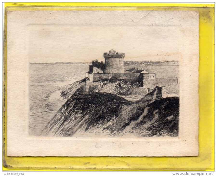 - CIBOURE C/ Hendaye - SOCOA - Le Fort - Lithographie Double - Ciboure