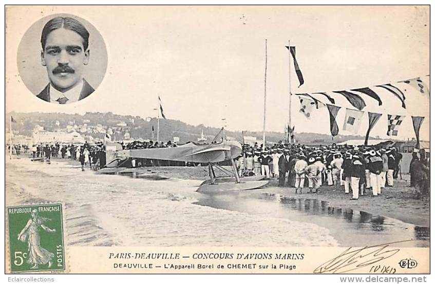 Deauville   14   Concours D'hydravions Paris-Deauville  Appareil Bomel De Chemet  (voir Scan) - Deauville