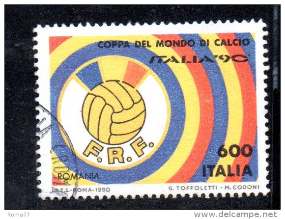 Y539 - ITALIA - 1990 - Usato - Coppa Del Mondo Di Calcio - Romania - 1981-90: Gebraucht