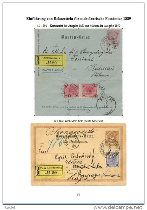 Rekozettel Und Einschreibebelege Von Böhmen Als österreichisches Kronland, 1886 Bis 1918 - Philatelie Und Postgeschichte