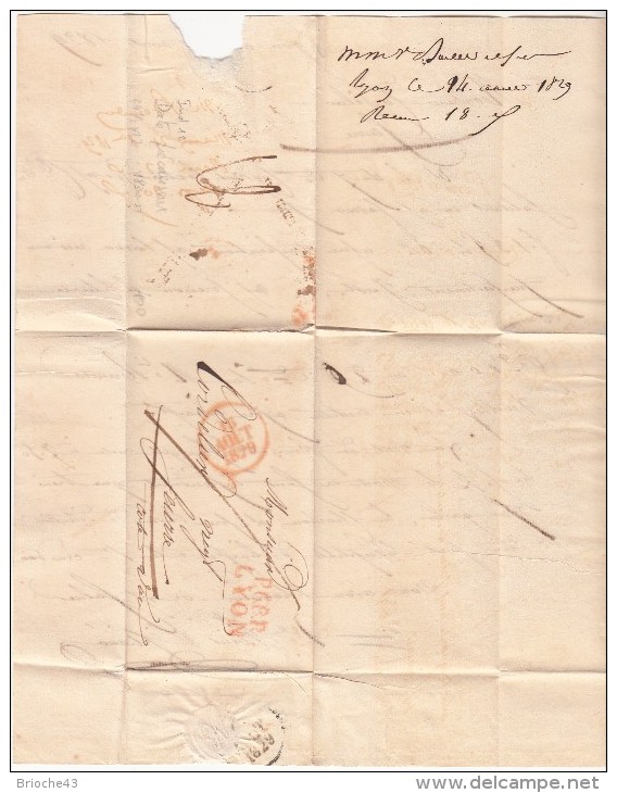 LAC 1829   P.68./ LYON POUR SEURRE COTE D'OR / 6266 - 1801-1848: Précurseurs XIX