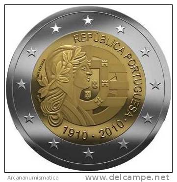 PORTUGAL  2€  2.010 BIMETALICA  SC/UNC "Aniversario De La Republica"   DL-9544 - Portugal