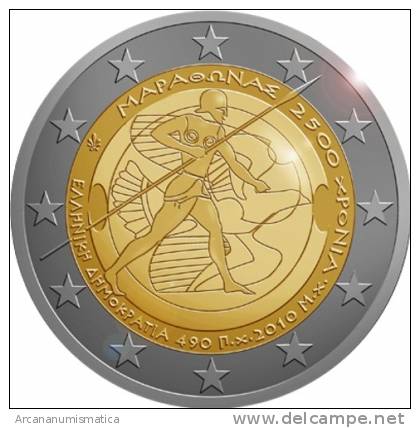 GRECIA  2€ 2.010 2010 "MARATON" BI-METALICA    SC/UNC       DL-9592 - Griechenland