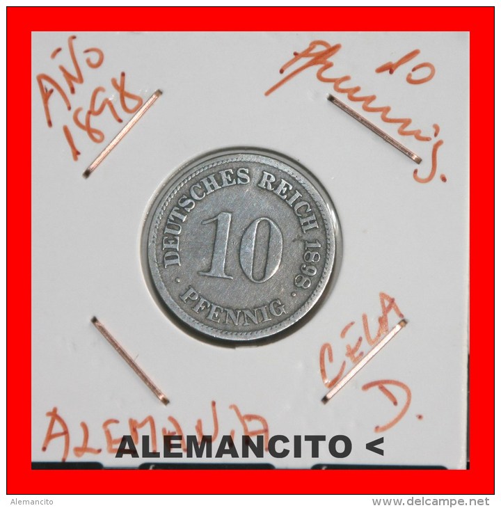 ALEMANIA -  IMPERIO  -  DEUTSCHES REICH  -  1898-D - 5 Pfennig