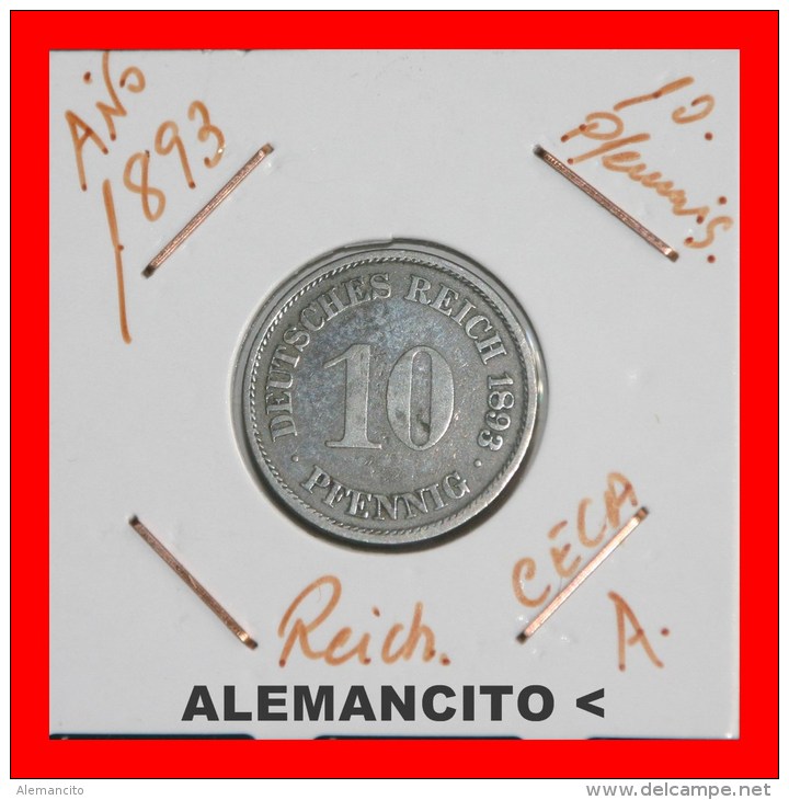 ALEMANIA -  IMPERIO  -  DEUTSCHES REICH  -  1893-A - 5 Pfennig