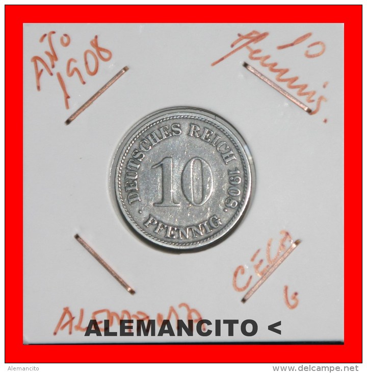 ALEMANIA -  IMPERIO  -  DEUTSCHES REICH  -  1908-G - 5 Pfennig