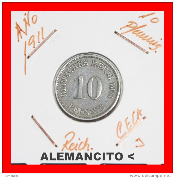 ALEMANIA -  IMPERIO  -  DEUTSCHES REICH  -  1911-J - 5 Pfennig