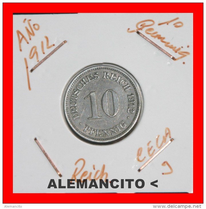 ALEMANIA -  IMPERIO  -  DEUTSCHES REICH  -  1912-J - 5 Pfennig