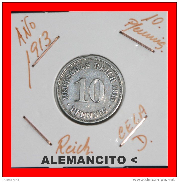 ALEMANIA -  IMPERIO  -  DEUTSCHES REICH  -  1913-D - 5 Pfennig