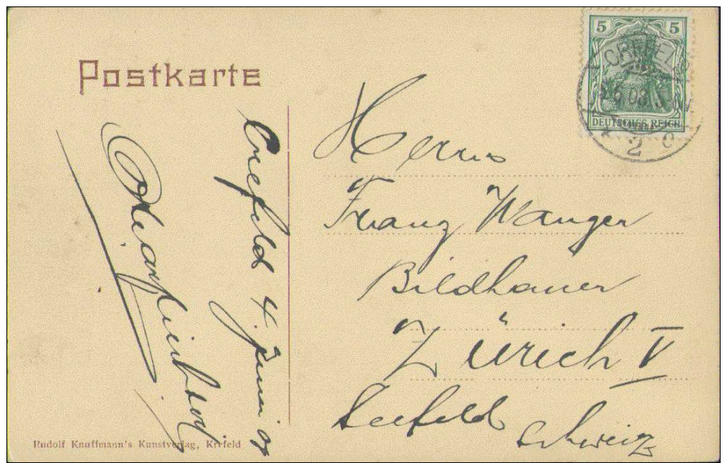 Krefeld, Borghesischer Fechter, Jubelfeier Frauen Krefelder Turnverein, Crefeld, Postkarte, Nordhrein-Westfalen - Krefeld