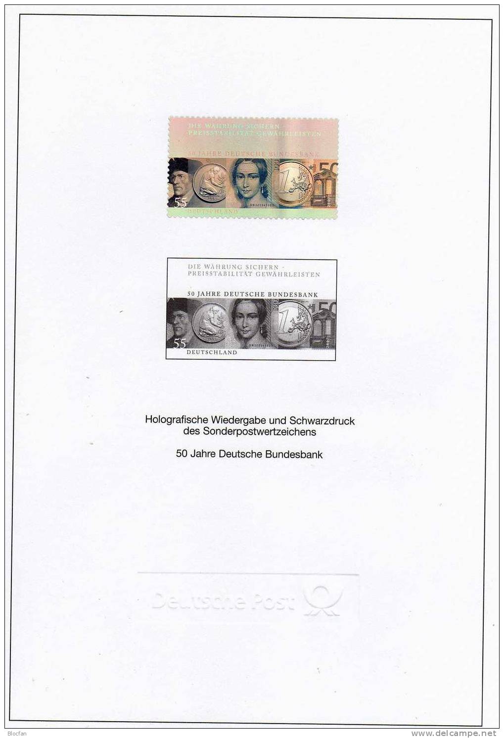 Münzen Bundesbank Hologramm Aus EURO-Jahrbuch 2007 ** 80€ Schwarzdruck-Block 2618 SD 30 Bloc Coin Black Sheet Bf Germany - 100 DM